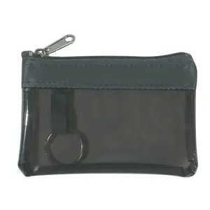 Logo ile anahtarlık çanta ile küçük PVC saydam fermuarlı bozuk para kesesi çanta özelleştirilmiş moda Unisex özel bozuk para kesesi fermuar