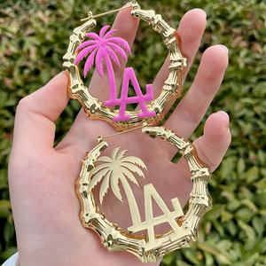 Ins – boucles d'oreilles en bambou pour femme, en acier inoxydable, mignon, rose, Sexy, pour l'été, pour <span class=keywords><strong>LA</strong></span> saint-valentin - Product Image 5