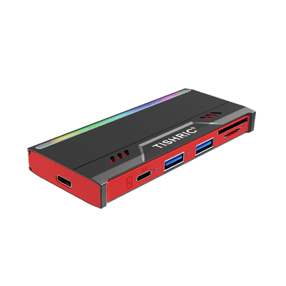 Многофункциональный корпус tisric M2 SSD Поддержка TF/SD Card Reader 2 USB Expression NVMe/NGFF двойной корпус