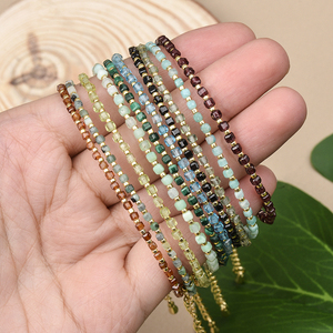 Vente en gros de 2.5mm de cubes à facettes réglables Bracelet en <span class=keywords><strong>pierre</strong></span> et perles de rocaille Bijoux en <span class=keywords><strong>pierre</strong></span> naturelle Bracelet en perles de rocaille <span class=keywords><strong>Miyuki</strong></span> - Product Image 2