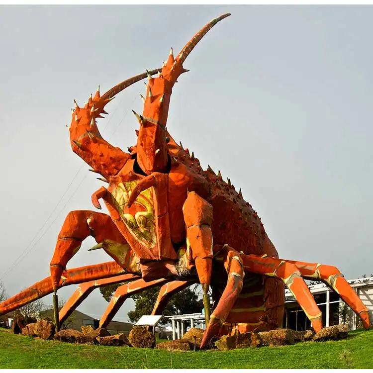 Colorful garden large resin animal statue life size fiberglass lobster statue