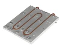 Placa de Enfriamiento de Agua de Aluminio Personalizada de 800W, Tubo de Cobre, Disipador de Calor Refrigerado por Líquido, Mecanizado CNC, Soldadura por Electroerosión, Unión con Epoxi, Industrial