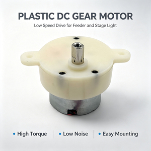 Motore DC a ingranaggi in plastica HY ad alta coppia e bassa velocità 6V 30RPM M37 per alimentatore automatico per animali domestici, sfera rotante, luce da palcoscenico - Product Image 3