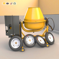 Bétonnière mobile haute performance 350L, bétonnière électrique portable pour projets de construction avec roues CE
