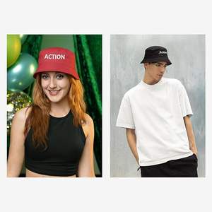 定制可折叠棉质渔夫帽，刺绣文字和照片印花，防紫外线沙滩帽，适合个性化品牌标识 - Product Image 6