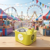 Machine à Barbe à Papa Semi-Automatique de Comptoir Commerciale avec Housse Anti-Poussière pour Kiosque de Plage et Parc d'Attractions