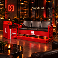 Ensemble de mobilier de salon de style conteneur commercial avec canapé, fauteuil et armoire latérale pour café, bar, réception et salles d'attente