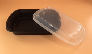 24-28oz Black PP Grade Plastic <b>Container</b> with Leakproof Lid Small Size Meal Prep Safe for Kitchen Use Ready for Export - Product Image 3