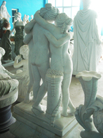 Sculpture sur pierre décorative d'hôtel de maison extérieure grandeur nature Statue de dame naturelle célèbre Statue de marbre blanc grec Statue de trois grâces
