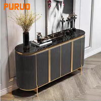 PURUO Grand blanc luxe salon salle à manger meubles de rangement métal bois nordique moderne cuisine buffet buffet armoire