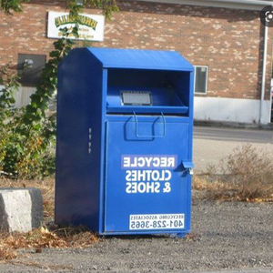 Papelera de reciclaje para ropa al aire libre, contenedor de regalo para ropa, al por mayor