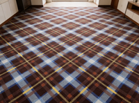Dalles de moquette à motifs écossais marron style nordique, avec support en PVC, imprimées sur mesure, en nylon, modulaires, pour hall d'hôtel et intérieur de bureau