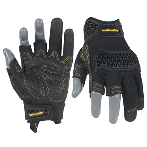 Handlandy fabrika toptan Spandex kumaş u-bilek <span class=keywords><strong>3</strong></span> açık parmaklar anti-silp TPR koruyucu taktik mekanik iş güvenliği eldiveni