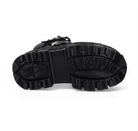 Bottes à plateforme gothiques punk pour femmes, semelle épaisse, rivets, boucles, bottes de combat, streetwear sombre, chaussures de cosplay, OEM ODM en gros
