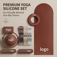 Ensemble de fitness pour la maison avec barre d'haltères personnalisée avec logo, haltères en silicone, anneaux de musculation, tapis de yoga et accessoires de yoga et de Pilates