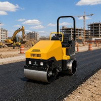 Compacteur vibrant à double tambour autopropulsé Honda GX630 V-Twin OHV 4 temps à essence avec cabine fermée pour asphalte