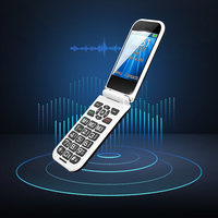 Téléphone portable senior à clapet 4G LTE avec double écran de 2,8 pouces, gros boutons SOS, clavier, prise en charge du français et du allemand