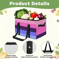 Panier de courses pliable personnalisé avec drapeau de la fierté omnisexuelle, motif arc-en-ciel gay pour cadeau de festival et courses quotidiennes