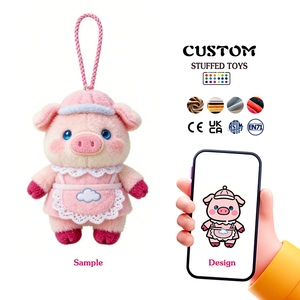 Vendita Diretta dalla Fabbrica, Portachiavi Personalizzati a Forma di Maialino Rosa in Peluche, Servizi OEM/ODM, Portachiavi in Peluche Personalizzati - Product Image 1