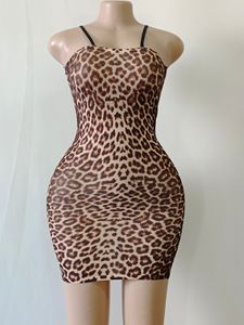 Falda ajustada sexy para mujer con estampado de leopardo, falda de malla de una pieza en tono piel, lencería sexy, ropa de malla. - Product Image 6