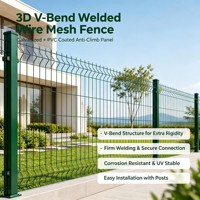 Clôture en panneaux soudés 3D durables, clôture en métal galvanisé à chaud avec revêtement en PVC, longue durée de vie