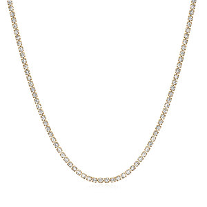 Collier Tennis 3MM en Cuivre avec Zircons Sertis en Canal, Acier Doré et Or Rose, Bijoux Quotidiens et de Fête pour Femme - Product Image 5