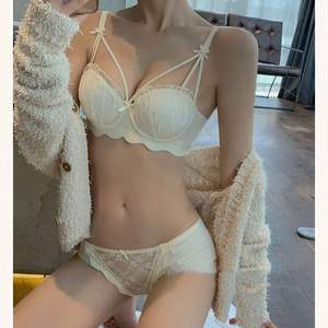 Lencería sexy de <span class=keywords><strong>encaje</strong></span> <span class=keywords><strong>con</strong></span> pechos pequeños para mujer, <span class=keywords><strong>Conjunto</strong></span> de sujetador explosivo sin soporte de <span class=keywords><strong>Aro</strong></span> de acero - Product Image 6