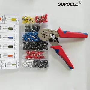 HSC8 6-6 0.25-6mm2 AWG 23-10 Self-anpassung Insulated Terminals Crimping Pliers Tool Kit Set With 1200PCS Terminal Blocks