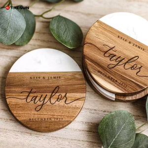 Posavasos Redondos de Madera y Mármol Personalizados al por Mayor, Resistentes al Calor, para Hogar, Oficina y Mesa - Product Image 4
