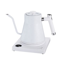 Bouilloire Électrique Intelligente 1 L en Acier Inoxydable Blanche pour Thé et Café, avec Bec Verseur Col de Cygne, pour Voyage