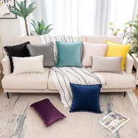 Yexinyahome — housse d'oreiller en velours de couleur unie, décoration pour la maison, canapé, lit, salon, ferme d'extérieur