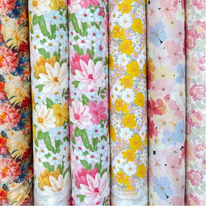 Tissu Popeline <span class=keywords><strong>de</strong></span> Coton du Fabricant, Imprimé Floral Tissé Écologique, 100% Coton, Style Uni pour Robes, Jupes, Bébés et Enfants - Product Image 1