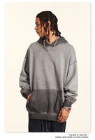 Sudaderas con Capucha Extra Grandes de Estilo Hip Hop, Teñidas en Degradado Personalizadas, de Dos Tonos, de Algodón Puro, para Hombre y Mujer