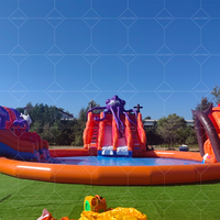 Toboggan gonflable en PVC durable avec piscine à éclaboussures pour enfants et adultes pour une utilisation intérieure et extérieure pour la maison et l'école