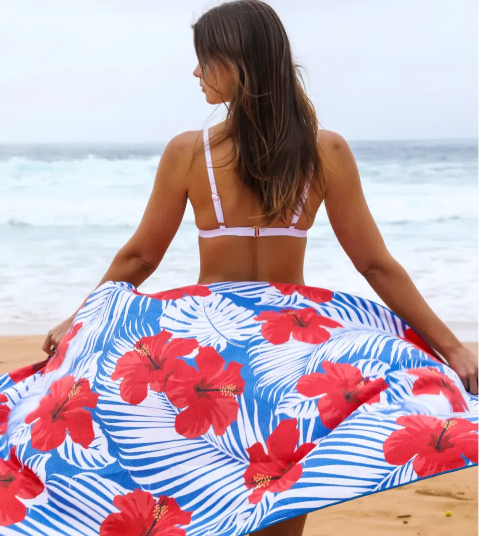 흡수성 해변 맞춤형 수건 하와이 귀여운 아름다운 빠른 건조 호주 승화 모래 무료 극세사 열전달 인쇄