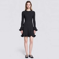 Robe blazer noire à manches longues pour femme - Design cintré à la taille, élégante pour le bureau et les occasions décontractées