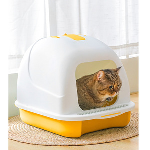 Fully Enclosed Cat Litter <b>Box</b> Oval 100L Odor Control <b>Large</b> Capacity Easy Clean Cat Use - Product Image 3