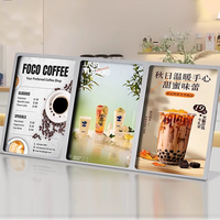 Tableau Menu Présentoir Flyer Affichage Clair Acrylique Double Face Affichage T Forme En Acier Inoxydable Signe