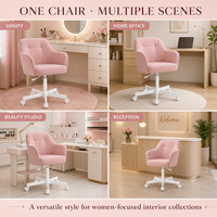 Chaise réglable minimaliste rembourrée avec rotation à 360° °   Base pivotante, siège rembourré épais et dossier incurvé pour chambre à coucher