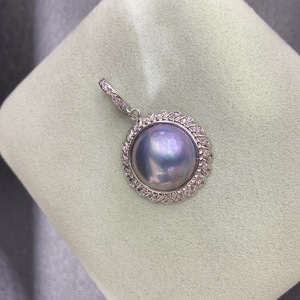 Colgante de perlas naturales de lujo, redondo de 15mm, grado AAA, tono dorado y plateado, colgante solitario para collar, joyería unisex para uso diario - Product Image 3