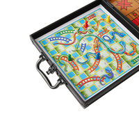 Jeu d'échecs de table chinois 4 en 1-Backgammon Snake Family Plus!