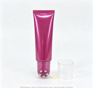 Magenta 5 Edelstahl-Rollenmassagetube, Kunststoff-Quetschverpackung für Körpercreme und Schultersalbe, OEM mit individuellem Logo - Product Image 3