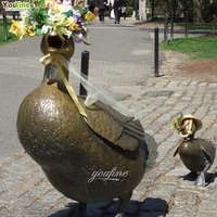 Étang Jardin Décor Taille Personnalisée Art Statue En Laiton Antique Bronze Canard Sculpture