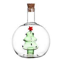 Nouvelle bouteille d'huile en verre borosilicate de 400 ml, pot à huile et vinaigre en verre scellé en forme de sapin de Noël, pot à assaisonnements en verre, bouteille d'huile en verre