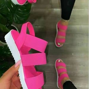 Spring and Summer Slippers Solid Color Flat Shoes Fashion Outdoor Thick Soled <b>Plus</b> <b>Size</b> Beach Sandals Slide for Ladies - Product Image 2
