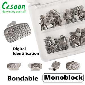 Tube buccal orthodontique <span class=keywords><strong>dentaire</strong></span> <span class=keywords><strong>pour</strong></span> 1ère <span class=keywords><strong>molaire</strong></span>, monobloc adhésible, non convertible, Roth MBT 0.022, hygiène buccale - Product Image 3