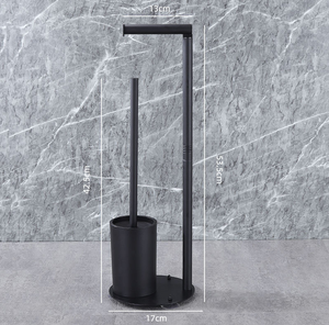 Porte-rouleau de <span class=keywords><strong>papier</strong></span> <span class=keywords><strong>toilette</strong></span> 2 en 1 sur pied avec ventouses - Product Image 4