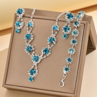 Conjuntos de Joyería de Lujo Personalizados con Flores, Colgantes de Diamantes, Aretes y Collares de Cobre para Mujer, Joyas de Boda, Joias De Luxo