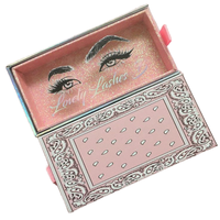Boîte d'emballage de cils personnalisée et écologique de 2mm d'épaisseur nouveau design de marque privée étui à cils avec logo et paillettes pour cosmétiques