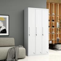 Armoire métallique à trois compartiments, casier en acier pour personnel, idéal pour usine, bureau, salle de sport, dortoir, rangement de vêtements, achat en gros
